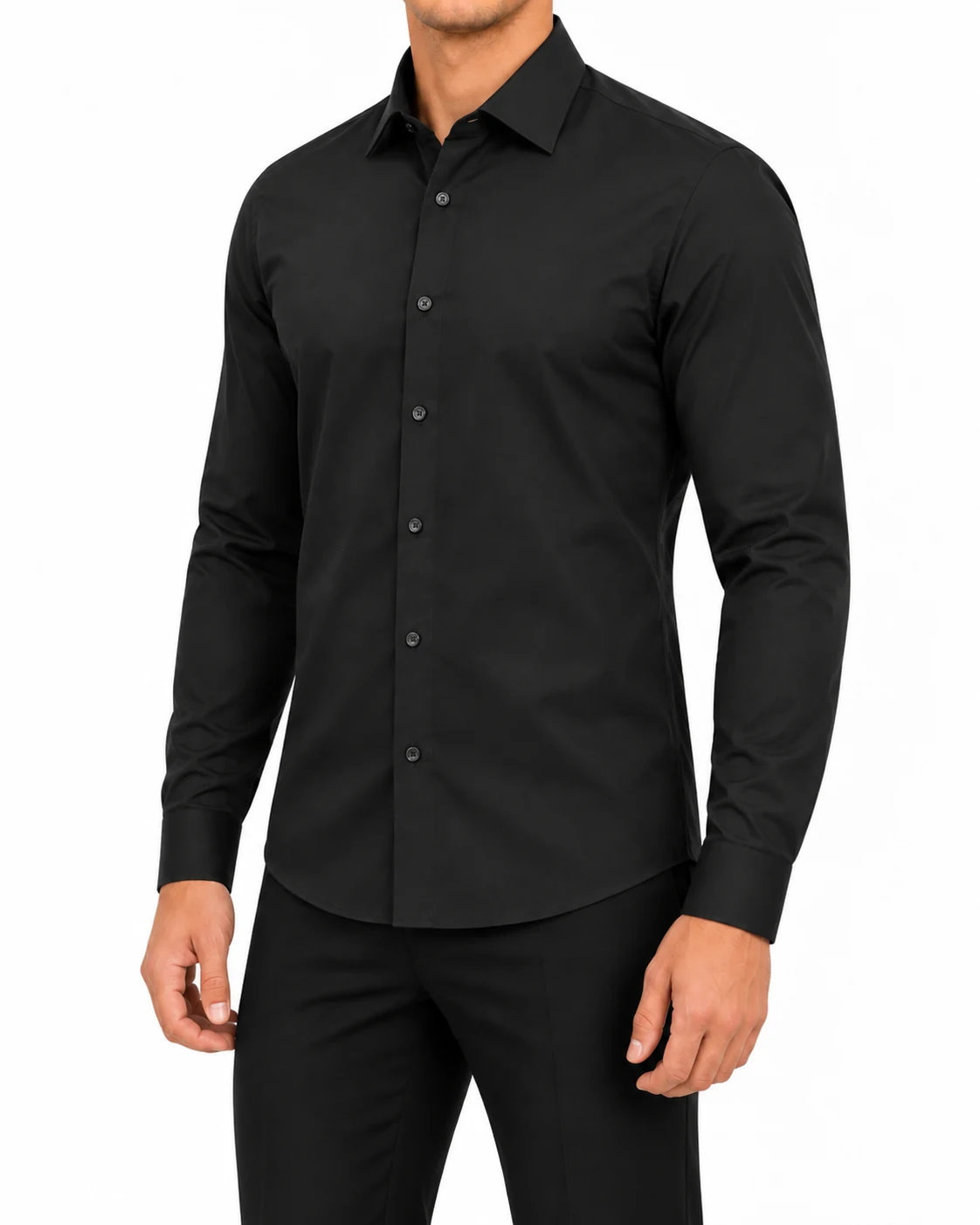 Рубашка хлопковая Slim Fit — фото 4